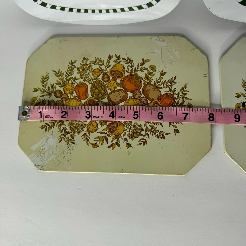 Ballonoff‎ Vintage Metal Pot Holders With Mushrooms and Chickens set of 4